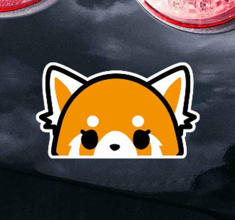 Peeking anime fox window decal - TenStickers