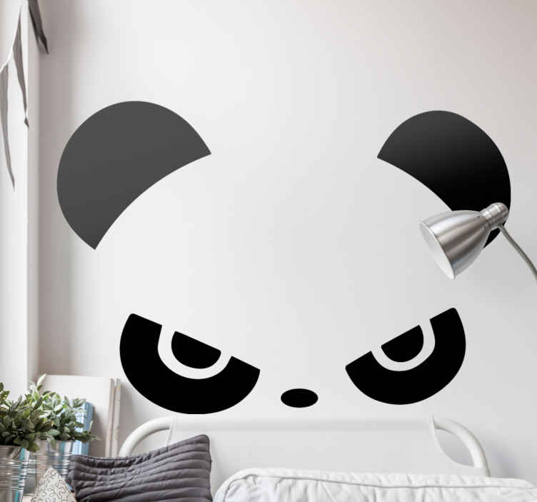 Vinil com animais selvagens Panda realista com uma planta - TenStickers