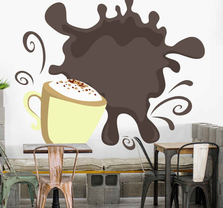 Coffee time splatter drink wall sticker - TenStickers