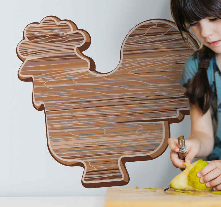 Sticker animaux de la ferme coq accent de cuisine - TenStickers