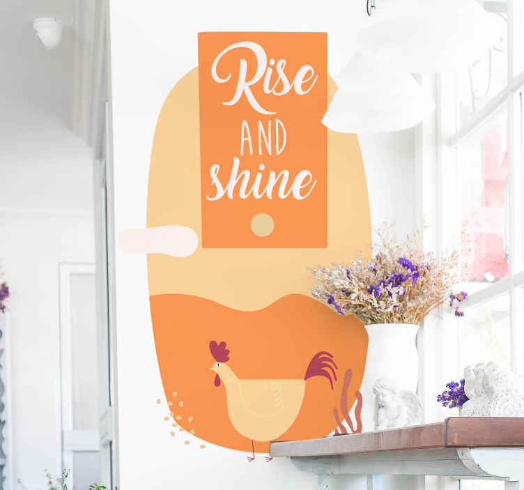 Singing Rooster bird wall sticker - TenStickers