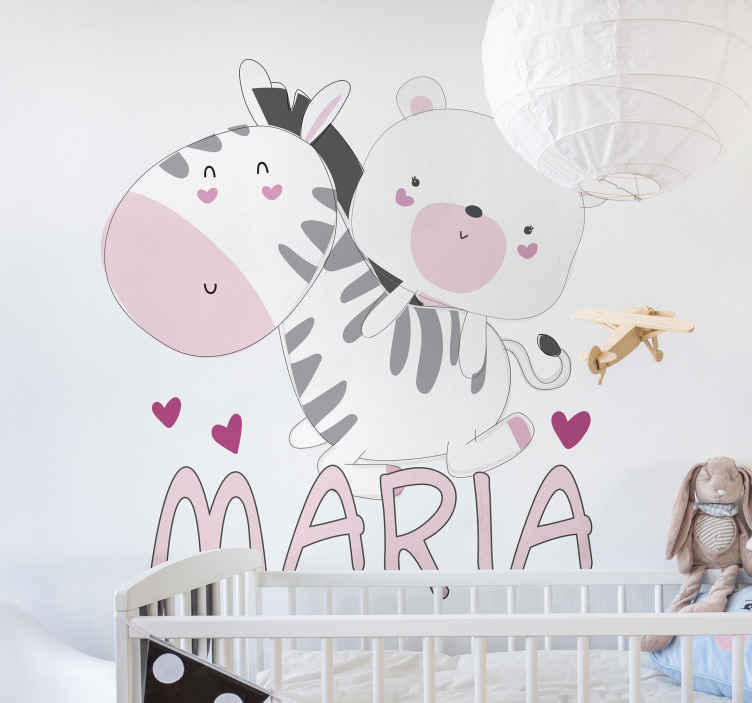 Autocolantes decorativos personalizáveis Linda zebra para criança -  TenStickers