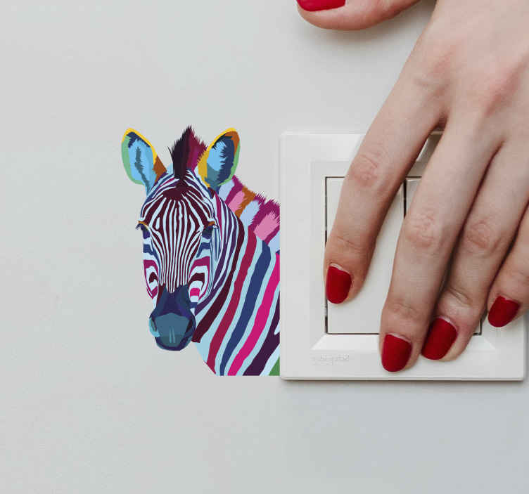 Zebra pop art light cover sticker - TenStickers