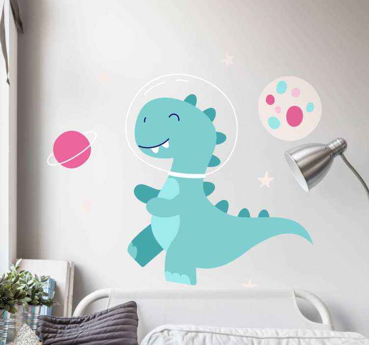 Stickers y vinilos decorativos infantiles, dragones de bebé y niños  multicolor de estrellas sobre un fondo blanco, 68 cm x 24 cm
