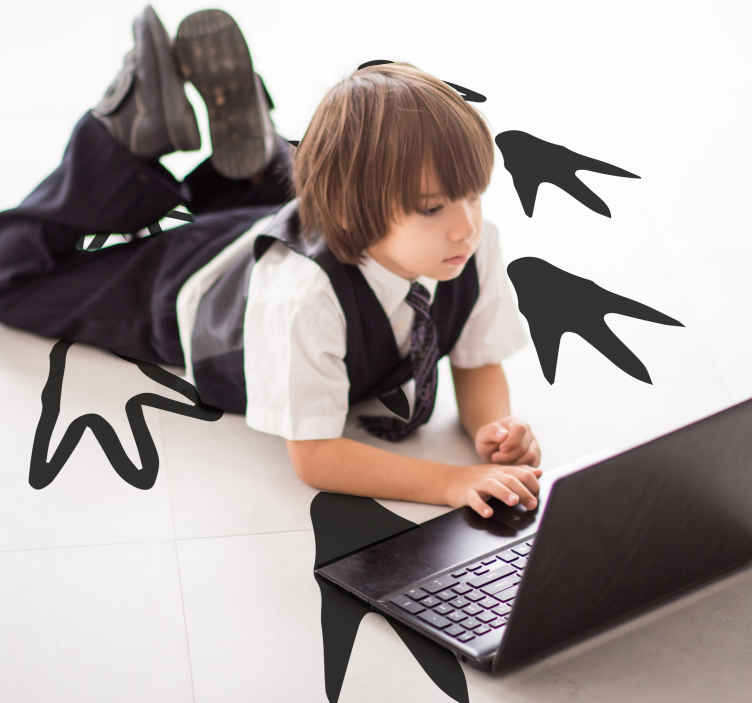 Dinosaur tracks dinosaur wall sticker - TenStickers
