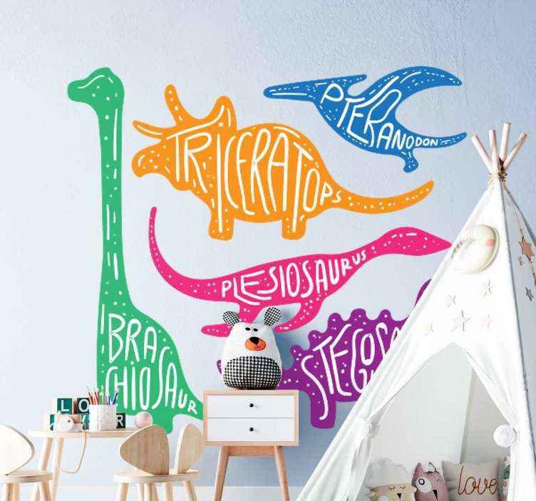 stickers muraux autocollant mural Empreinte de dinosaure Personnalisé Nom Personnalisé Décalque de Pépinière de Garçon pour chambre denfants Garçons 