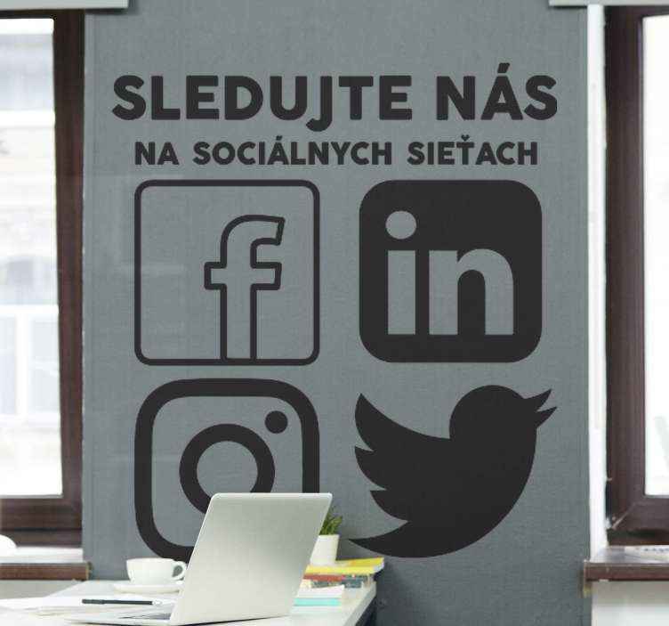 Sledujte nás nálepku okna sociálnych médií - Tenstickers