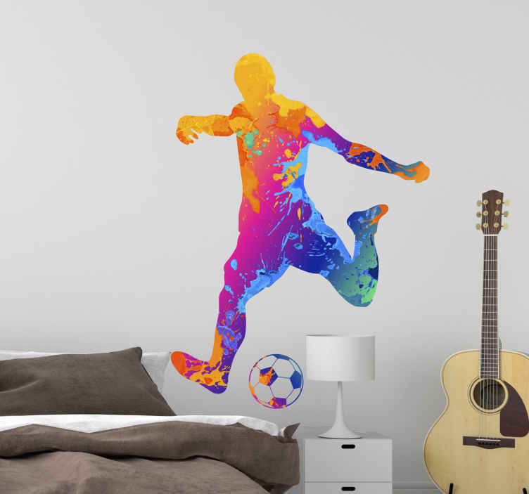 Football wall decals football decal lot Football boy silhouette wall stickers 