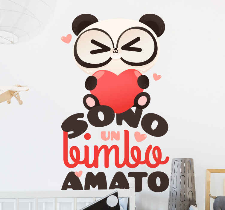 Wandtattoo Tier Liebte baby panda - TenStickers