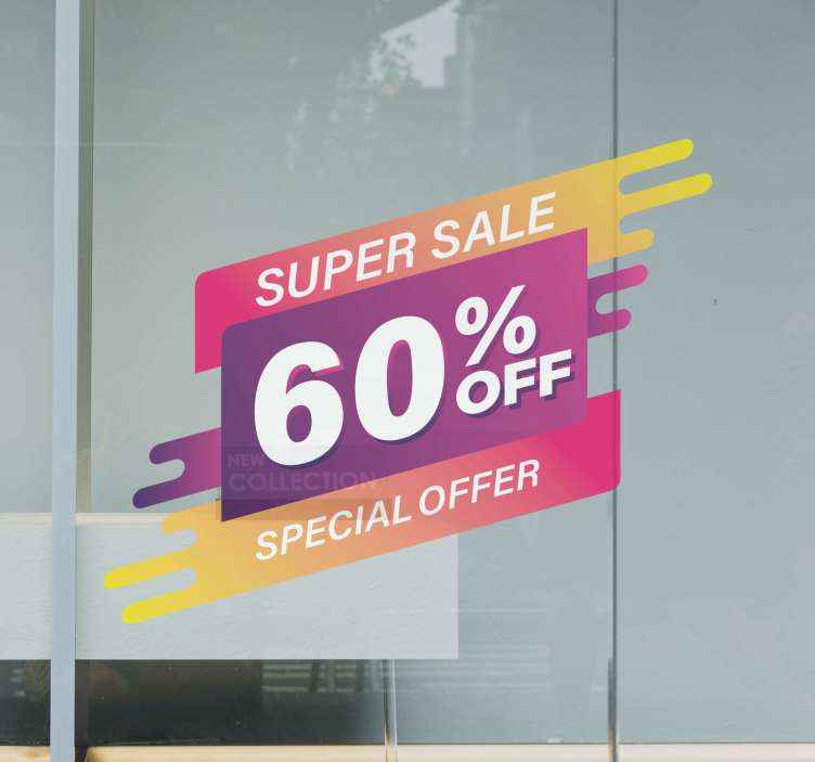 Sunset Super Sale window sticker - TenStickers