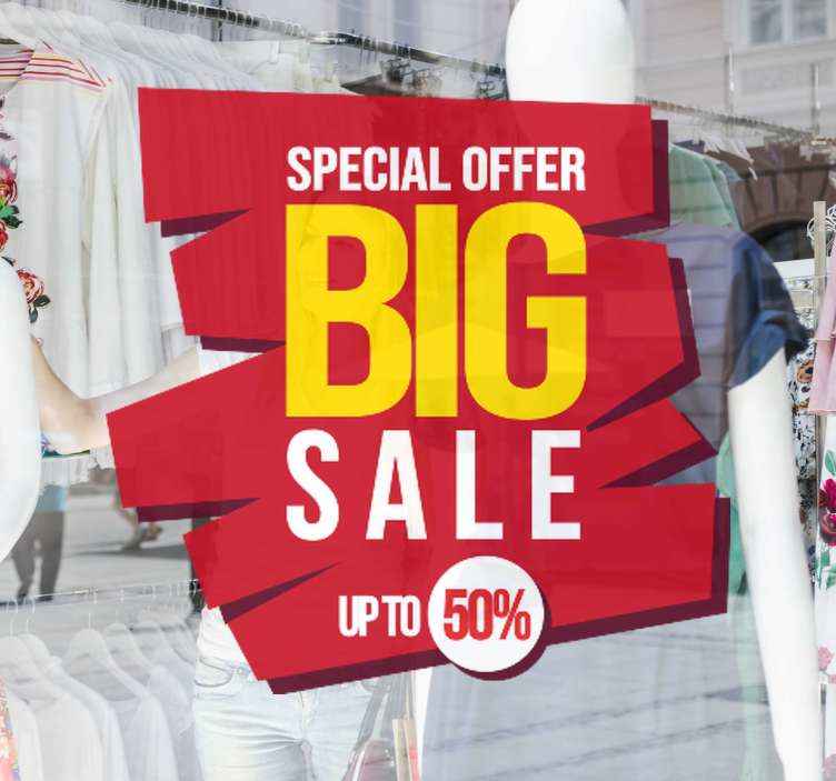 Red and Yellow Big Sale window decal TenStickers