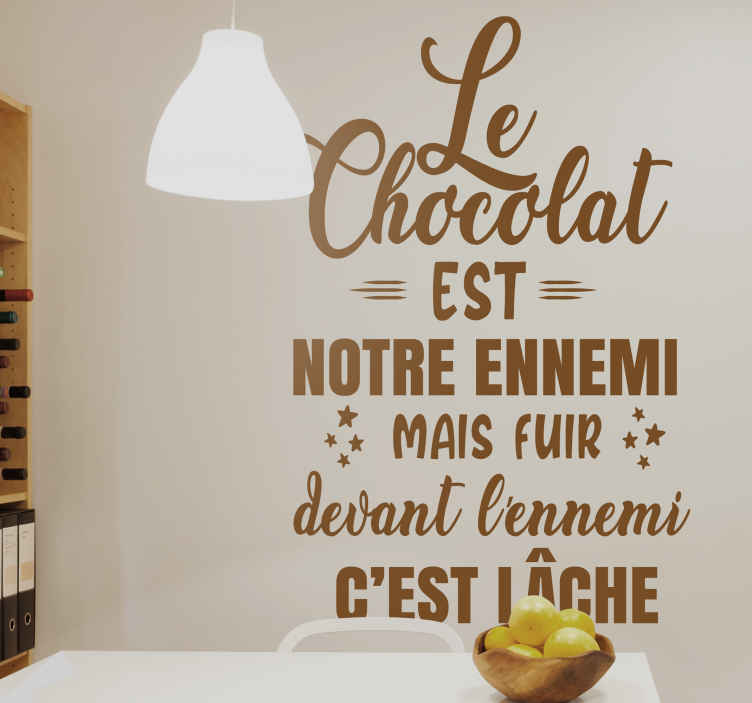 Stickers textes cuisine rigolo et humoristique sur le chocolat - Décorécébo