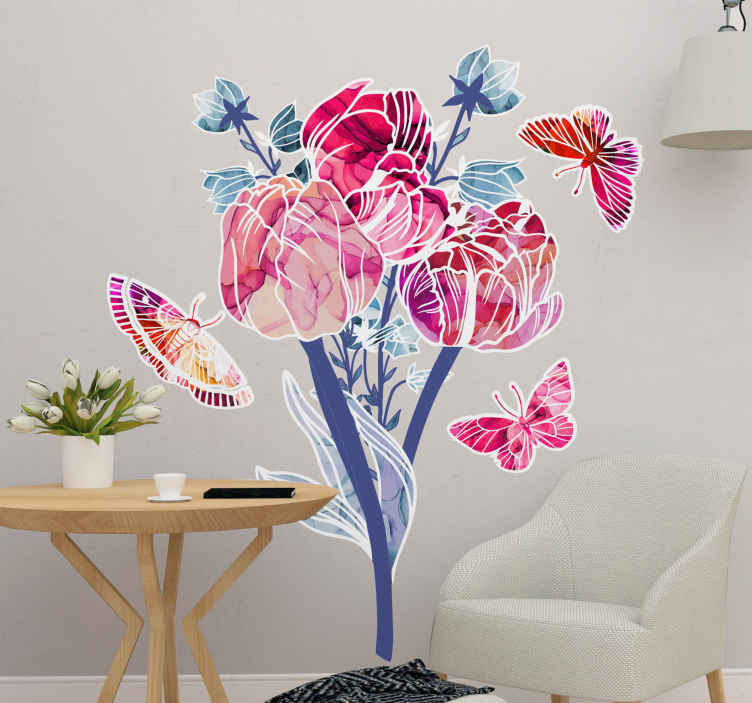 Details about   Wall Tattoo Banner Flowers Vine Wall Sticker Decal Stripes Decorative Wall show original title 