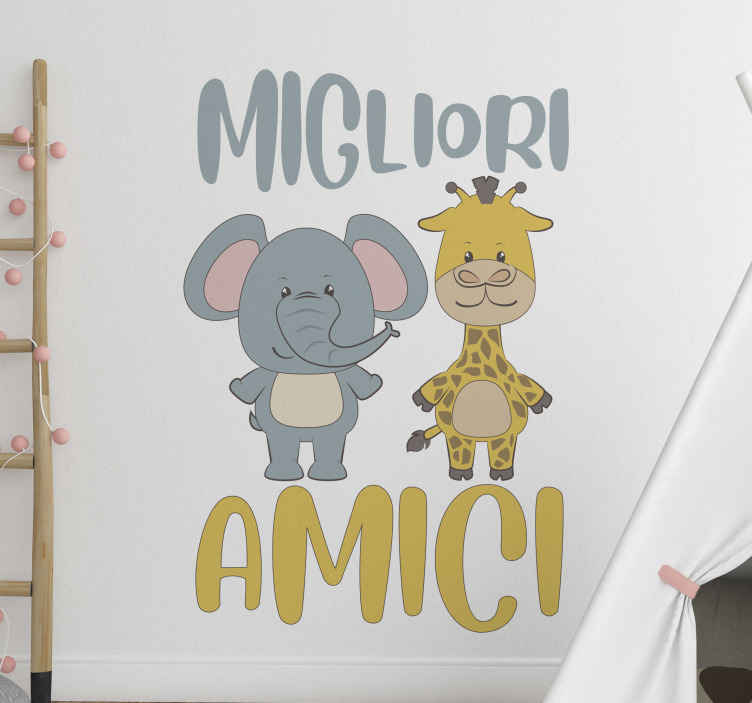 Adesivo per mobile Elefante e amico