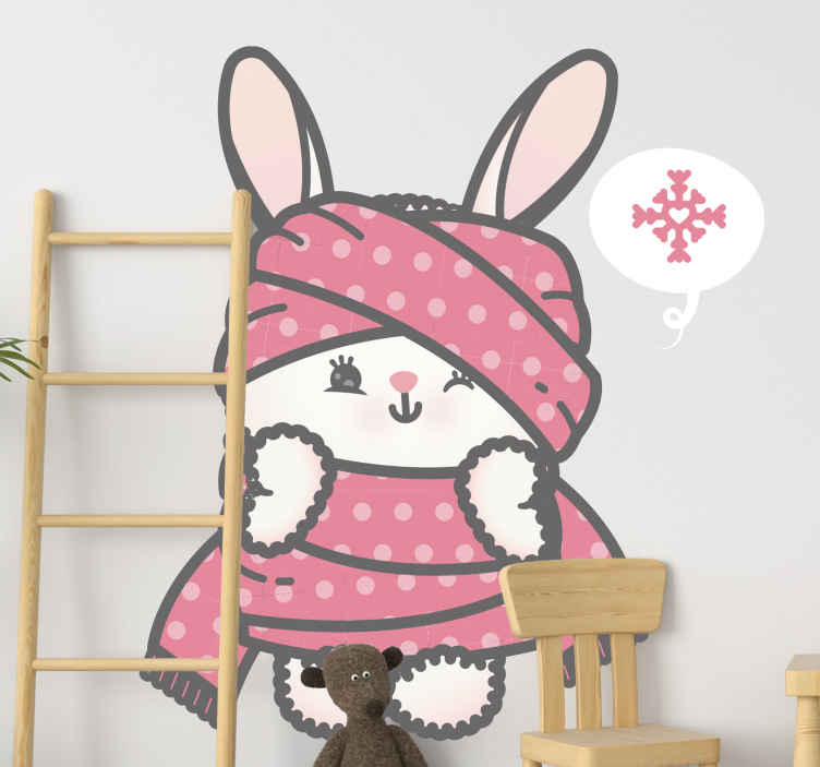 Cute anime rabbit cartoon wall sticker - TenStickers