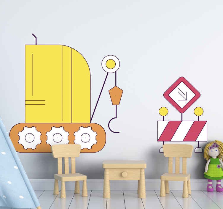 Hayvan Çıkartması İnşaat araçları heyecanı - TenStickers