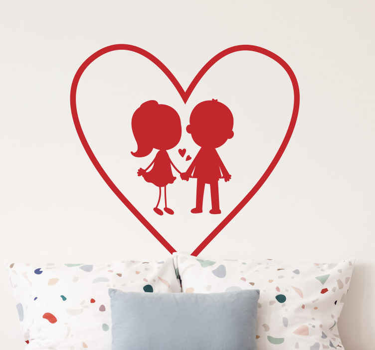 Sticker personnalisé avec prénom couple et citation. Stickers muraux amour