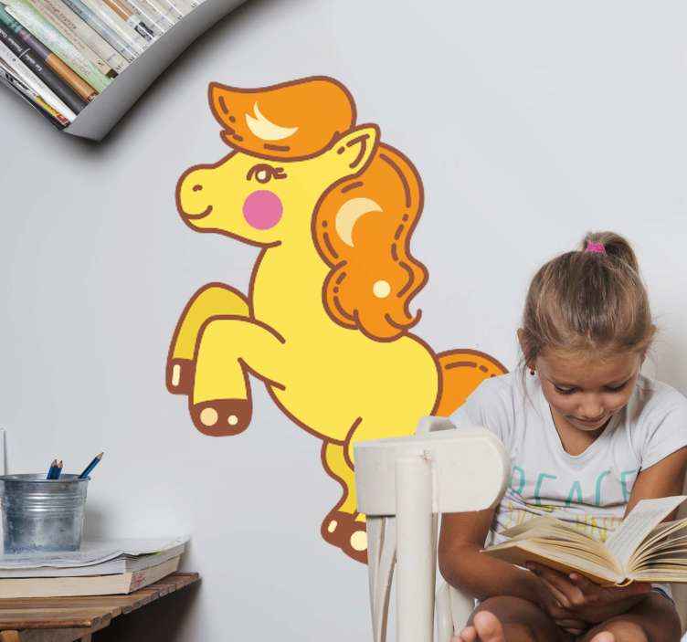 Muursticker kat speelse pony karakter - TenStickers