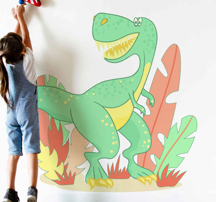 Dinosaur t-rex artistic dragon wall decal - TenStickers