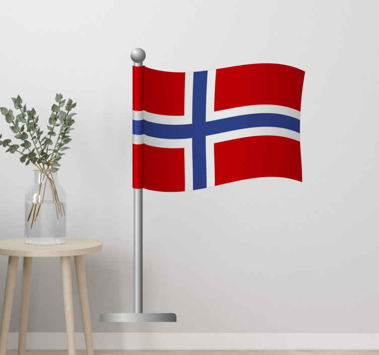 Norsk flagg på pinneveggklistremerke - Tenstickers