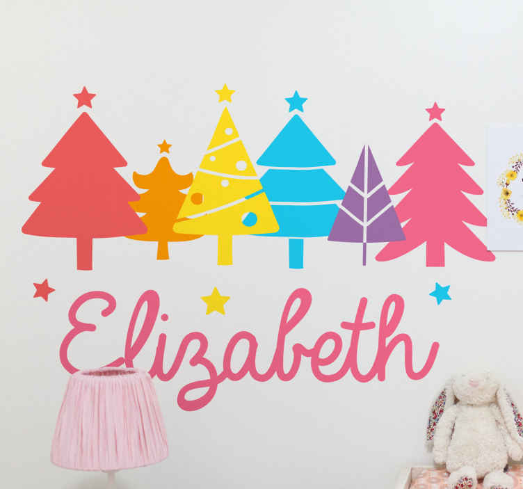 Hayvan çıkartması renkli noel ağaçları - TenStickers