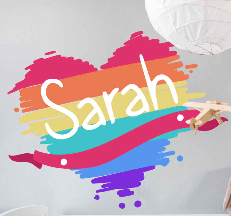 Personalised rainbow trees Christmas sticker - TenStickers