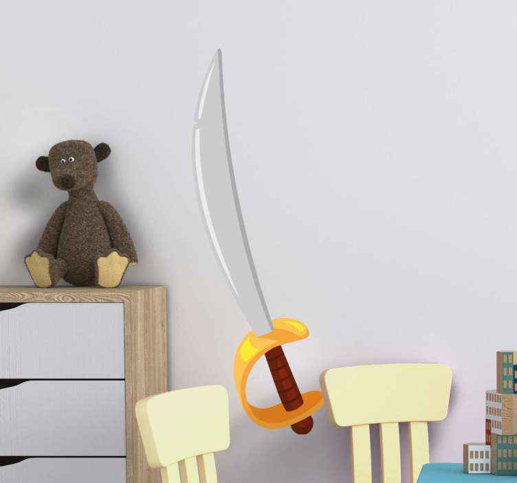 Teddy bear sticker whimsical play sword - TenStickers