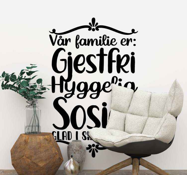 Vår familie wallstickers sitater - Tenstickers