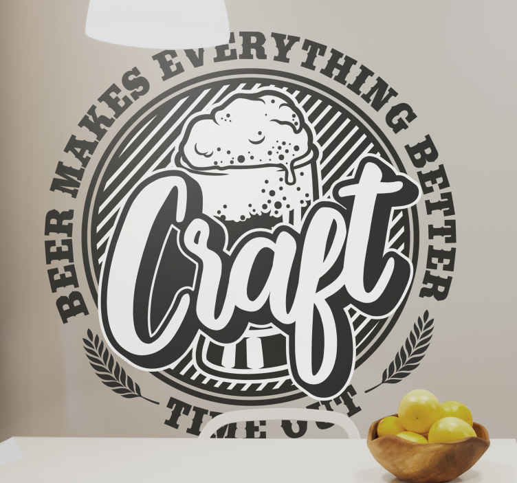 Bira zanaat gerçekçi içki çıkartması - TenStickers