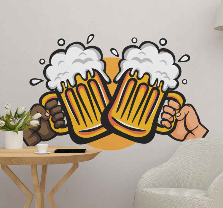 Beer Cheers Drink Wall Sticker Tenstickers