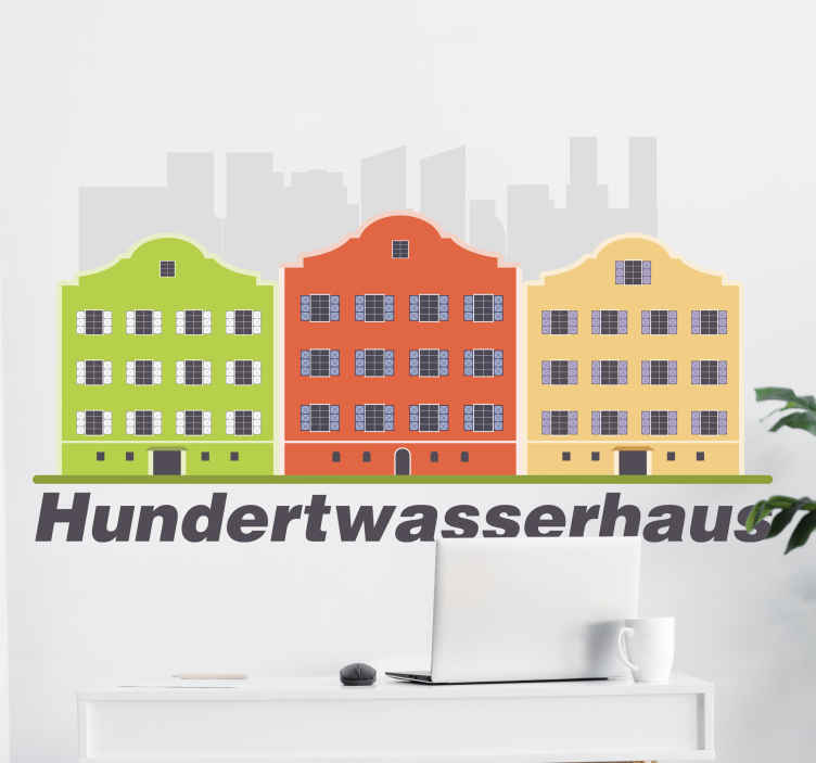 Aufkleber Hundertwasserhaus österreich - TenStickers
