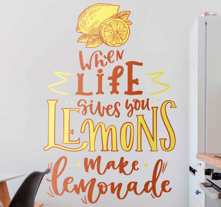 Vinilo frase célebre cuando la vida te da limones - TenVinilo