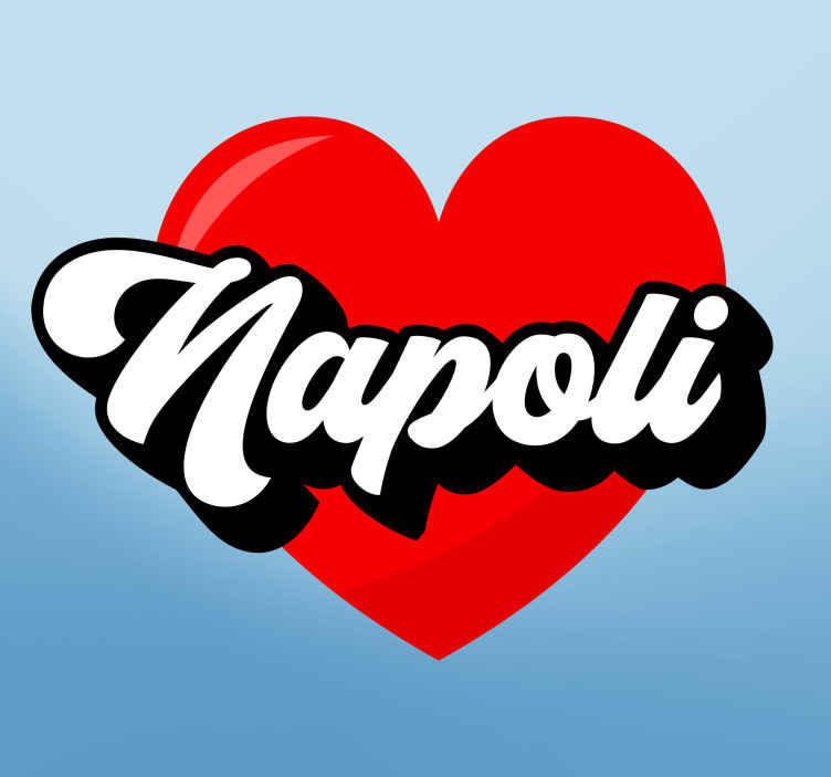 Stencil muro Io amo napoli