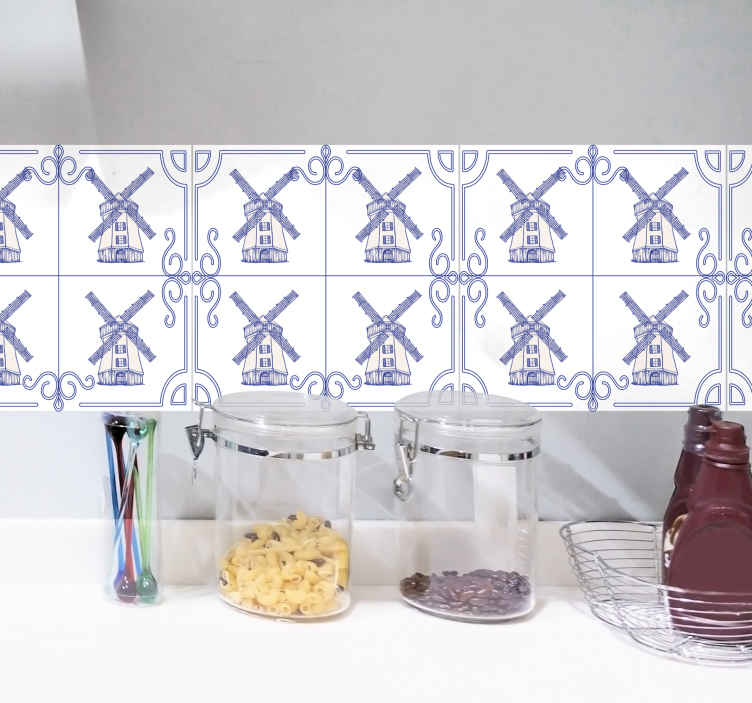 Location wall sticker rustic windmill design - TenStickers