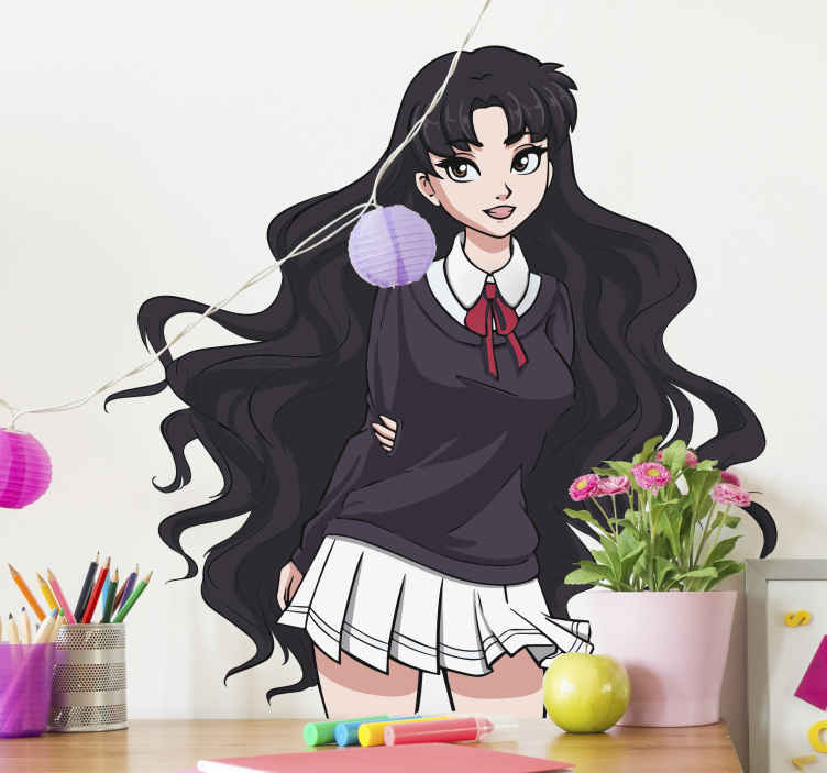Anime school girl illustration wall art - TenStickers