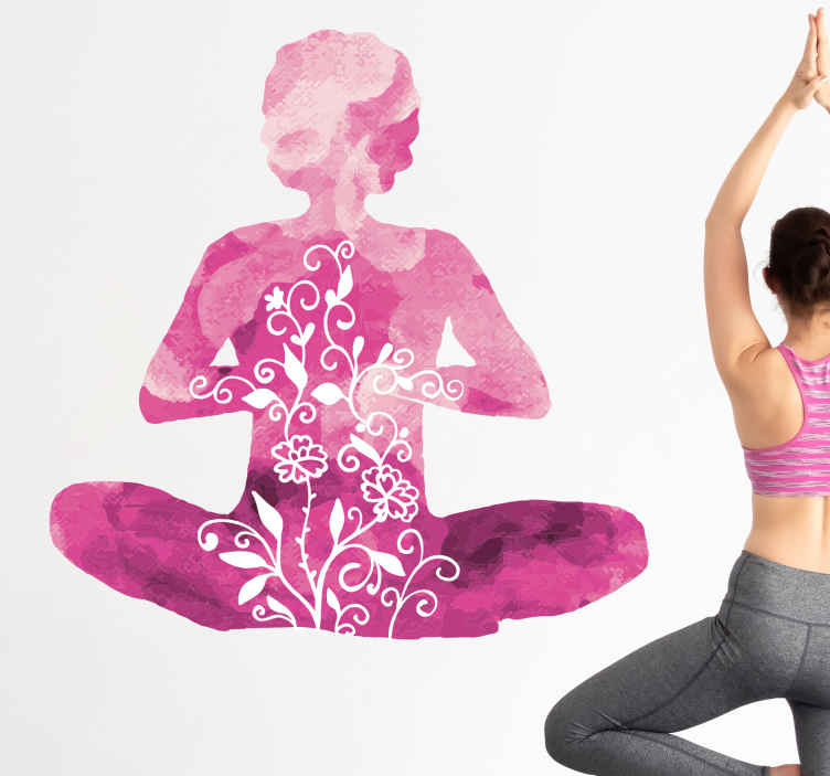 Pink Yoga Pose wall decor - TenStickers
