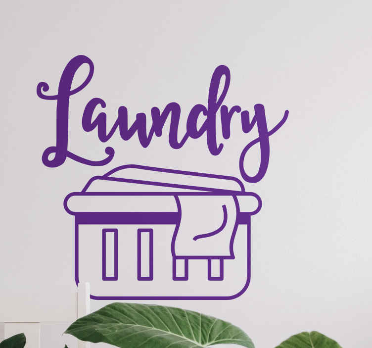 Laundry basket text wall sticker TenStickers