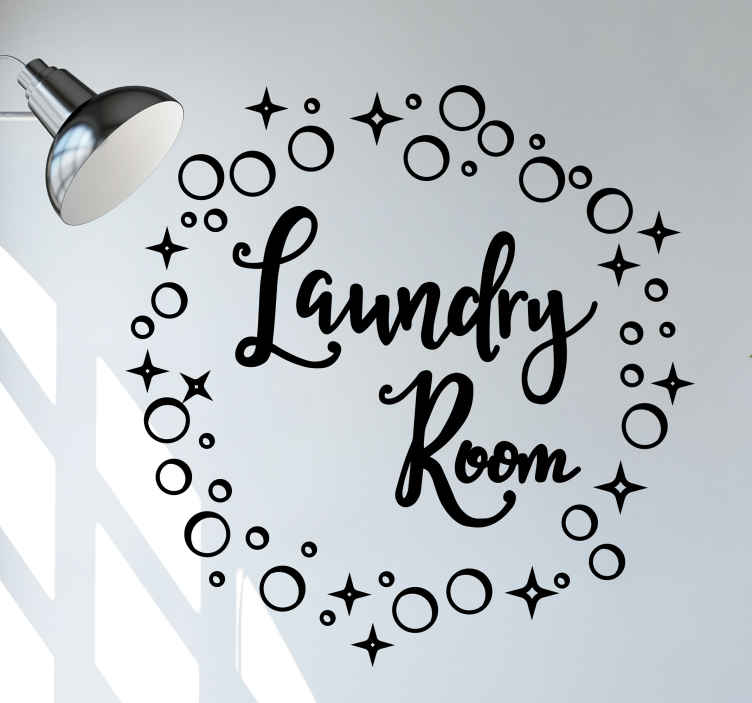 Laundry room bubble basket home quote wall sticker - TenStickers