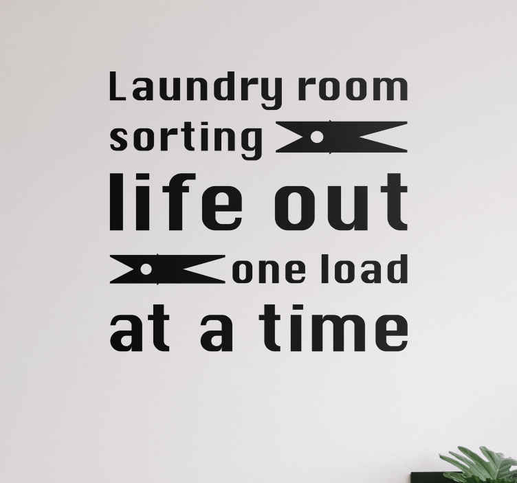 Laundry room sorting life out home text decal - TenStickers