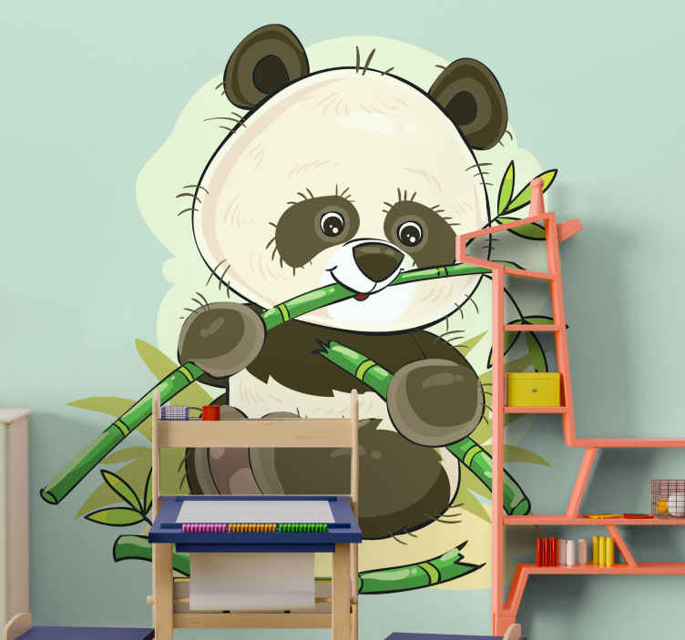 Sevimli Panda Amblemi Vahsi Hayvan Cikartmasi Tenstickers