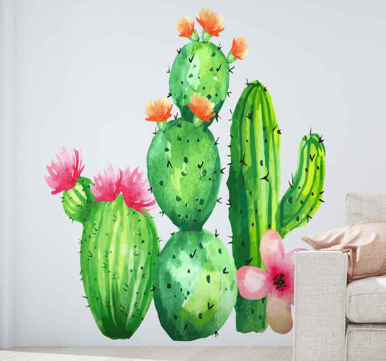 Plantas Vinil Cacto sóbrio ralístico - TenStickers