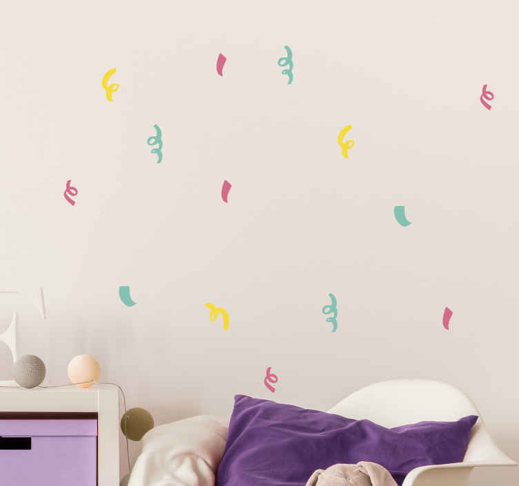 Colorful curved shapes decoration wall sticker - TenStickers