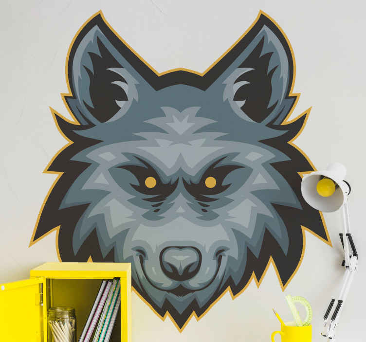 Vinilo animal salvaje lobo de dibujos - TenVinilo