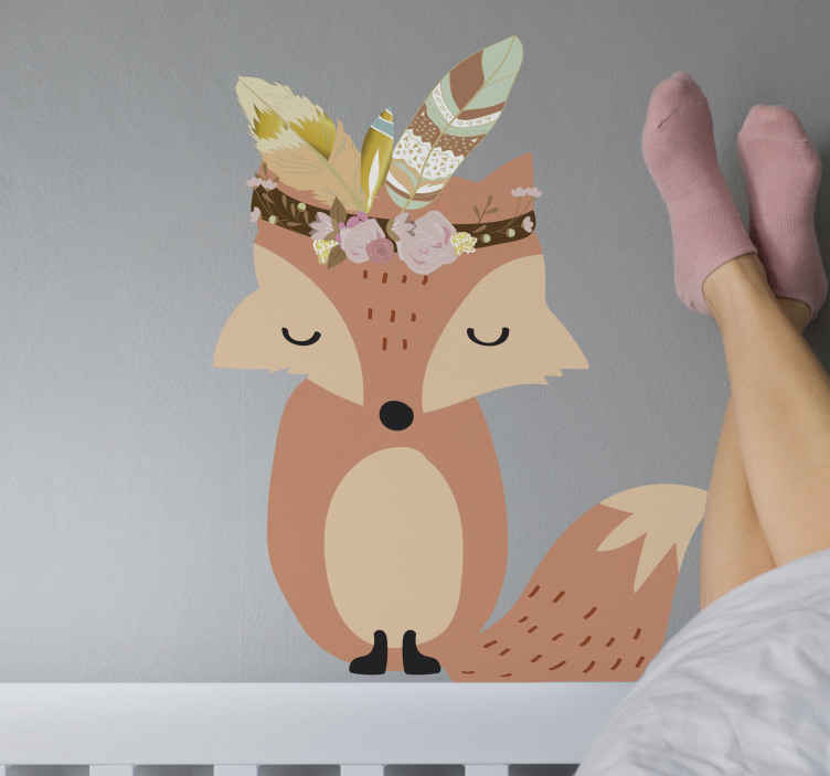Vinil com animais selvagens Ilustração realista de raposa - TenStickers