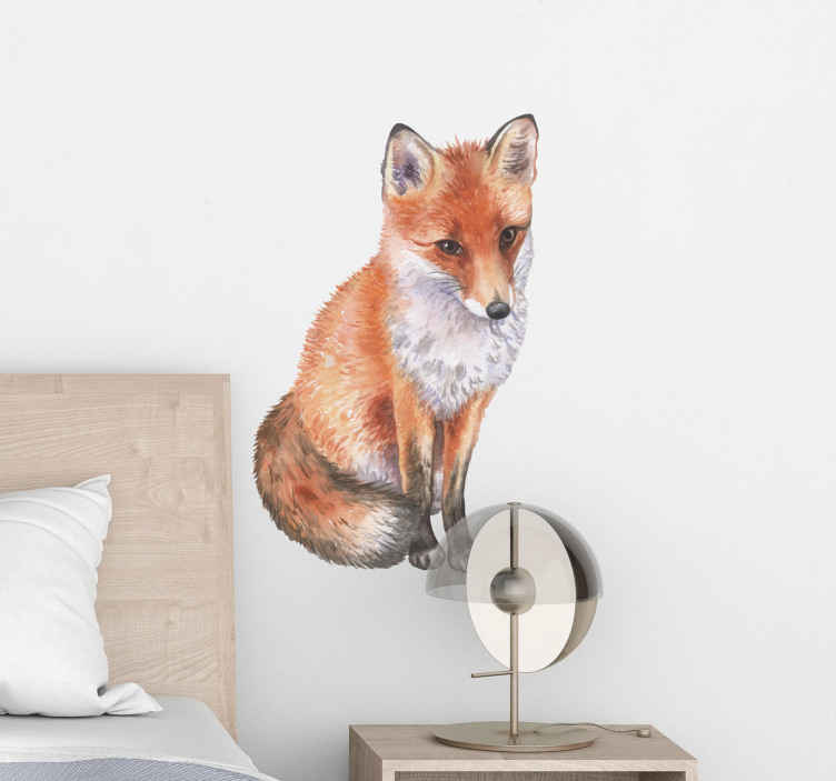 Vinil com animais selvagens Ilustração realista de raposa - TenStickers