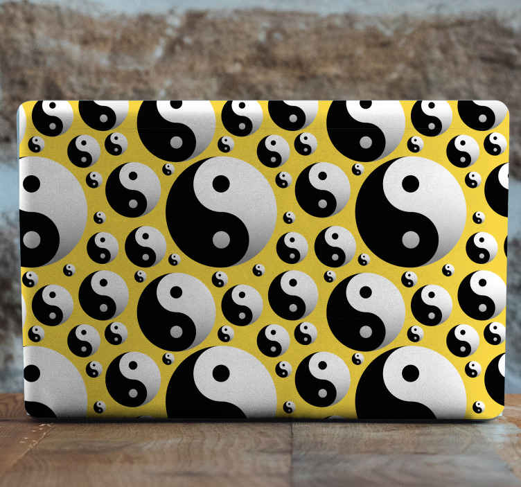 Yin yang desen dizüstü vinil derileri - TenStickers