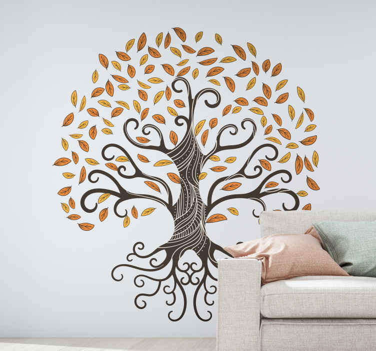 Tree of Life autumn pattern tree wall decal - TenStickers