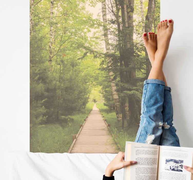 Sticker monde chemin forestier serein - TenStickers