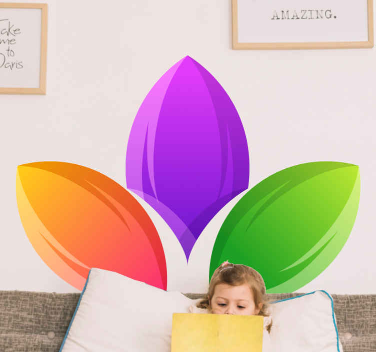 Gökkuşağı çiçek hayat çiçek duvar çıkartması - TenStickers