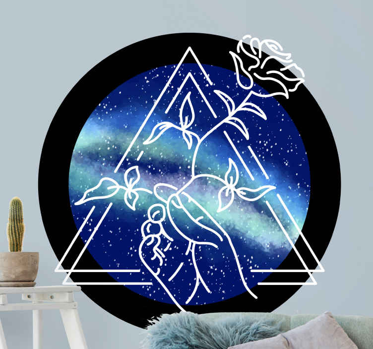 Cosmos flower of life floral wall decal - TenStickers